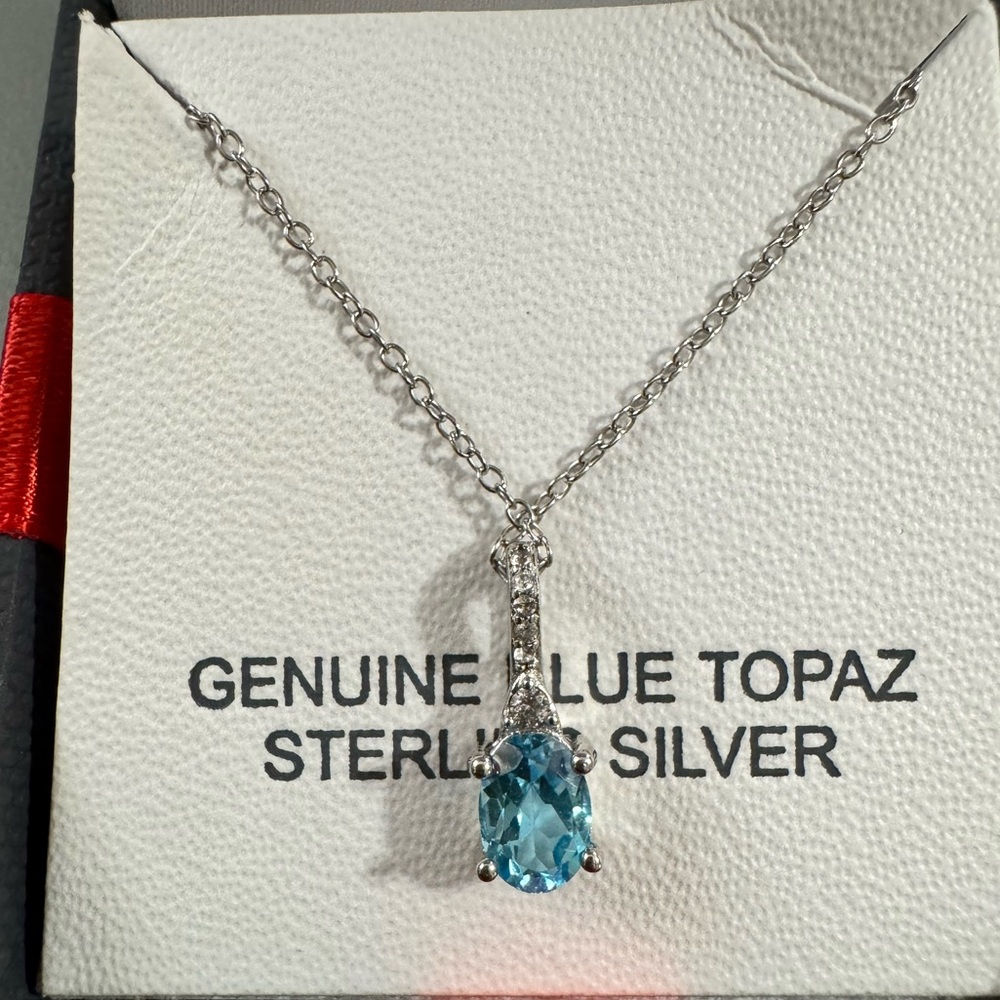 Belk Blue Topaz Sterling Silver Necklace
